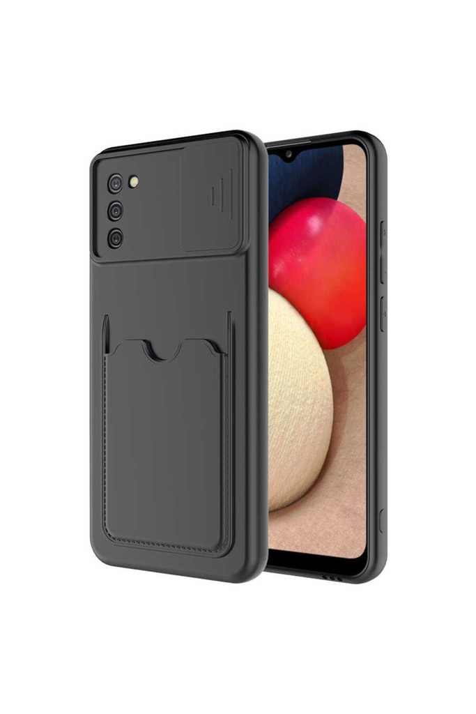 [RNZ-TA55924] Samsung Galaxy A02S Uyumlu Kılıf ​Zore Kartix Kapak (Siyah)