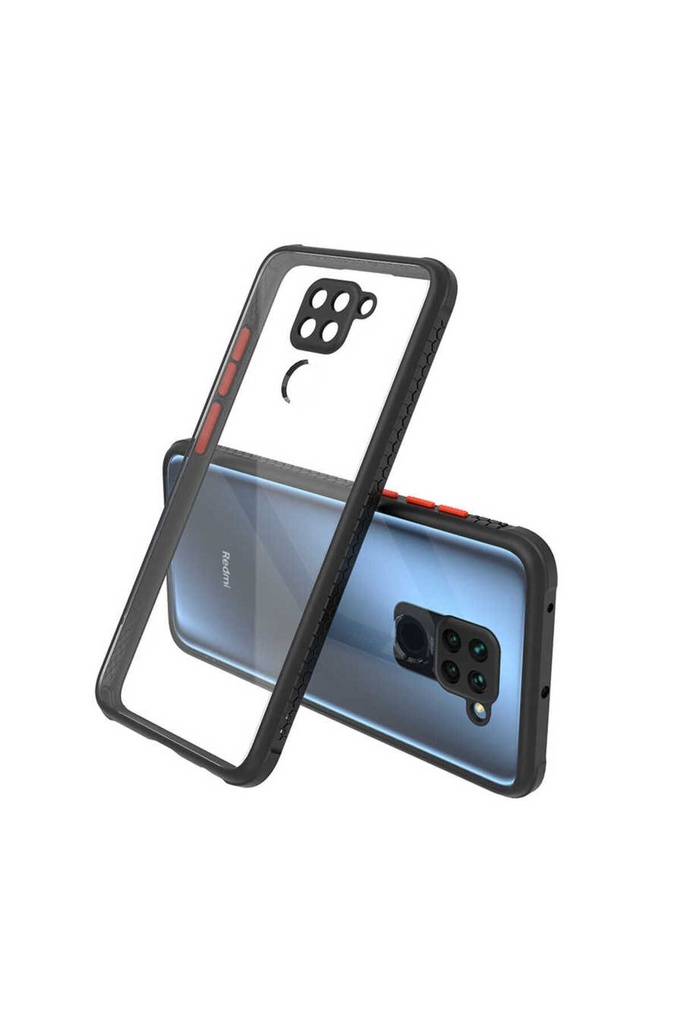 [RNZ-TA55725] Xiaomi Redmi Note 9 Uyumlu Kılıf ​​Zore Kaff Kapak (Siyah)