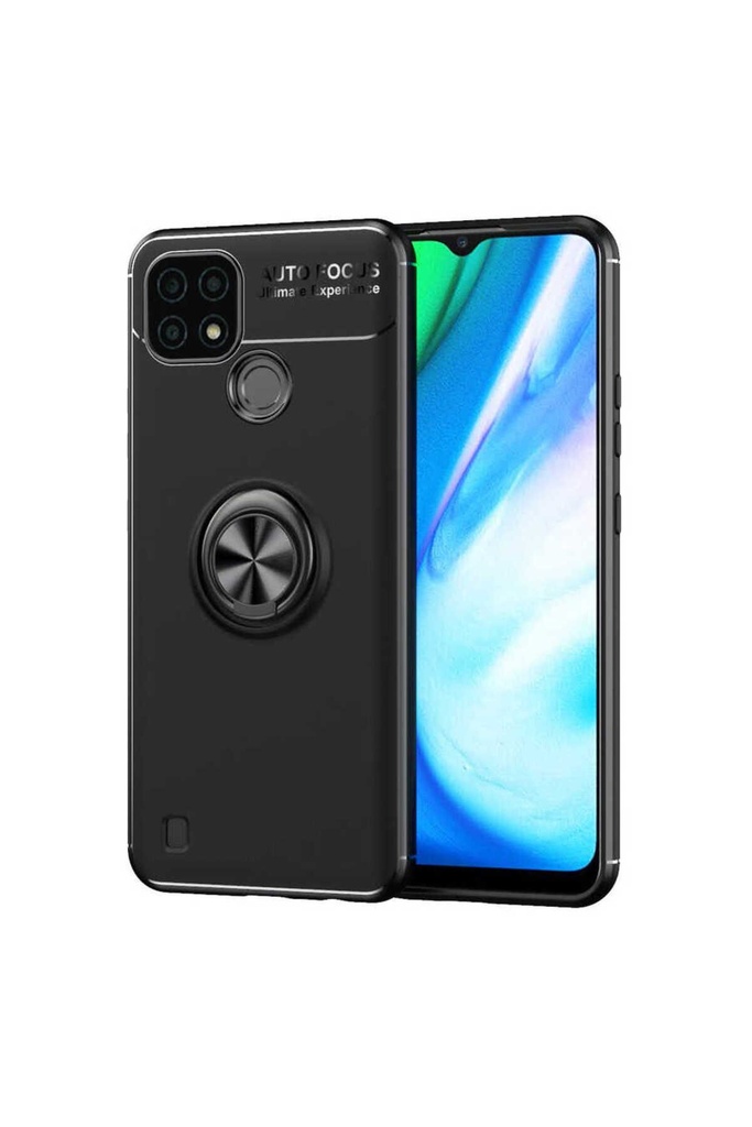 [RNZ-TA54064] Realme C21 Uyumlu Kılıf Zore Ravel Silikon Kapak (Siyah)