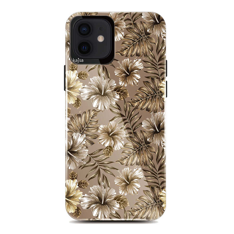 [RNZ-TA56845] Apple iPhone 12 Uyumlu Kılıf Kajsa Botanic Kapak (NO1)