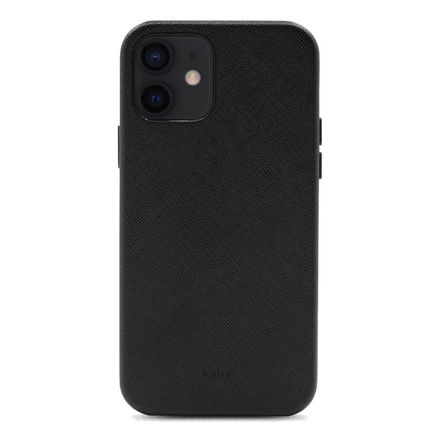 [RNZ-TA56834] Apple iPhone 12 Uyumlu Kılıf ​Kajsa Woven Kapak (Siyah)