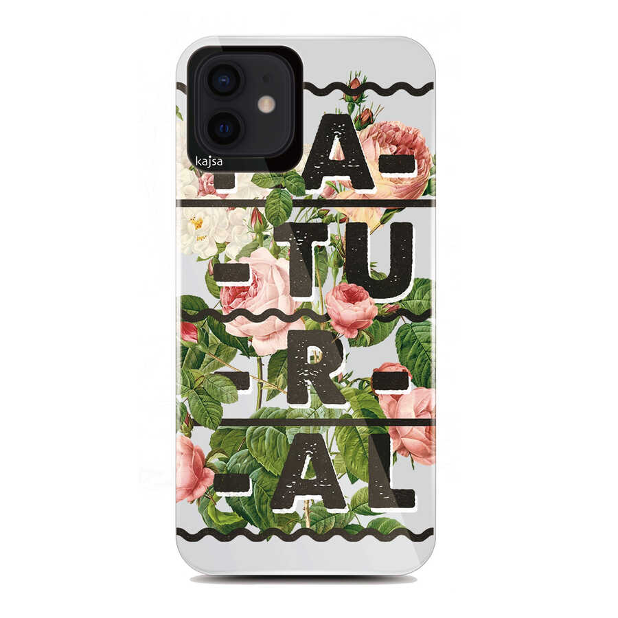 Apple iPhone 12 Uyumlu Kılıf Kajsa Floral Kapak