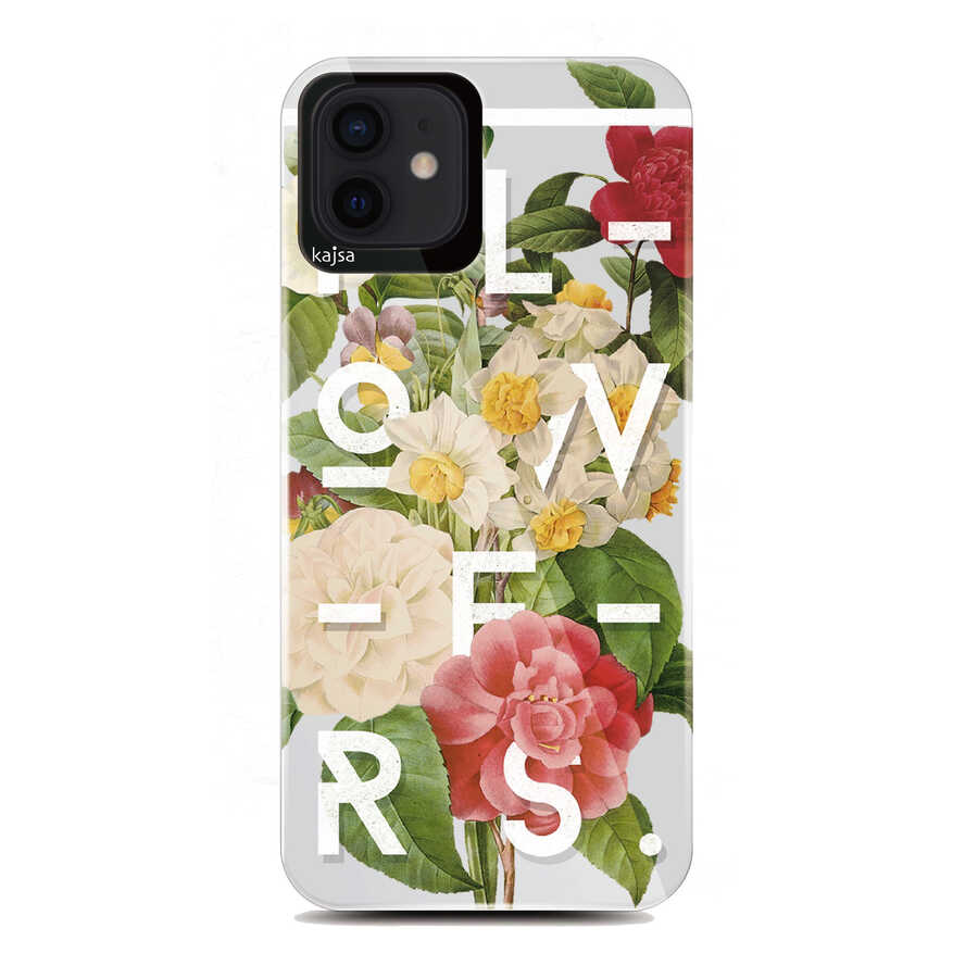Apple iPhone 12 Uyumlu Kılıf Kajsa Floral Kapak