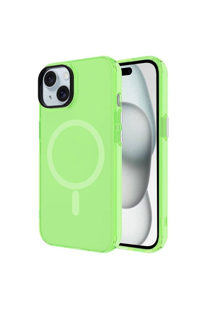 Apple iPhone 15 Uyumlu Kılıf Zore M-safe Şarj Özellikli Buzlu Transparan C-Pro Sert Kapak