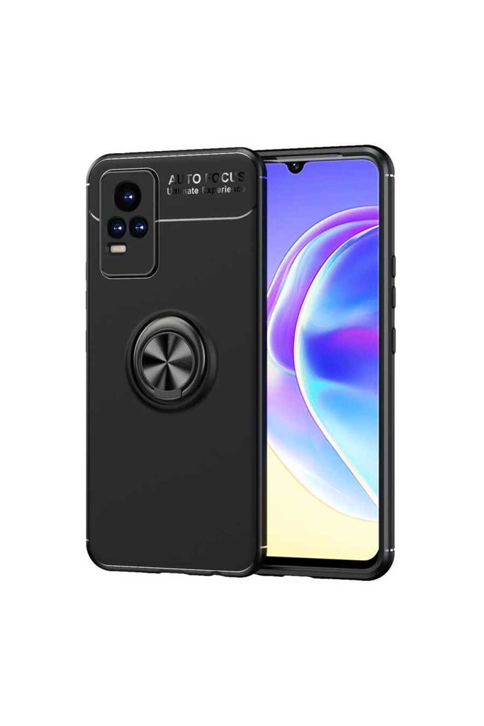 [RNZ-TA57099] Vivo V21E Uyumlu Kılıf Zore Ravel Silikon Kapak (Siyah)