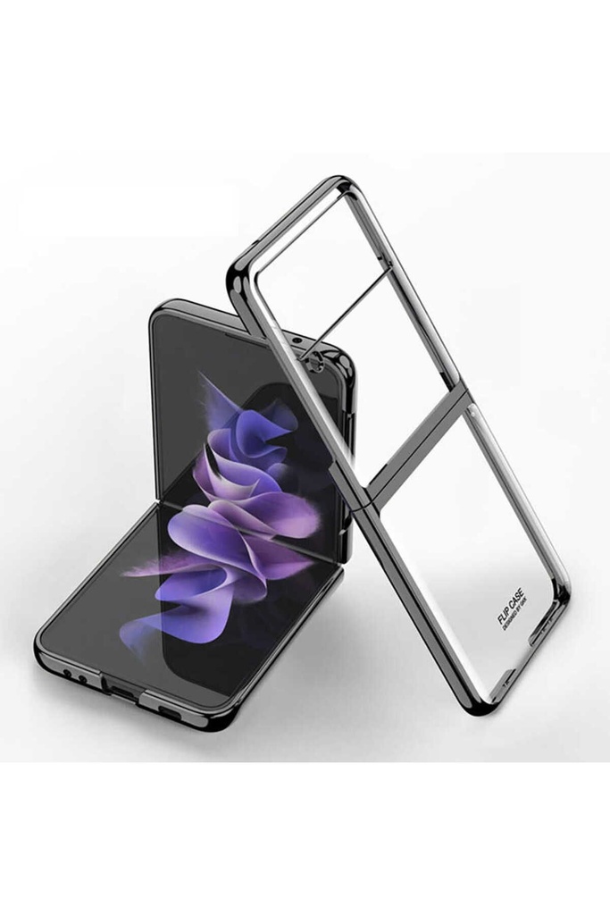 [RNZ-TA57265] Samsung Galaxy Z Flip 3 Uyumlu Kılıf Zore Kıpta Kapak (Siyah)