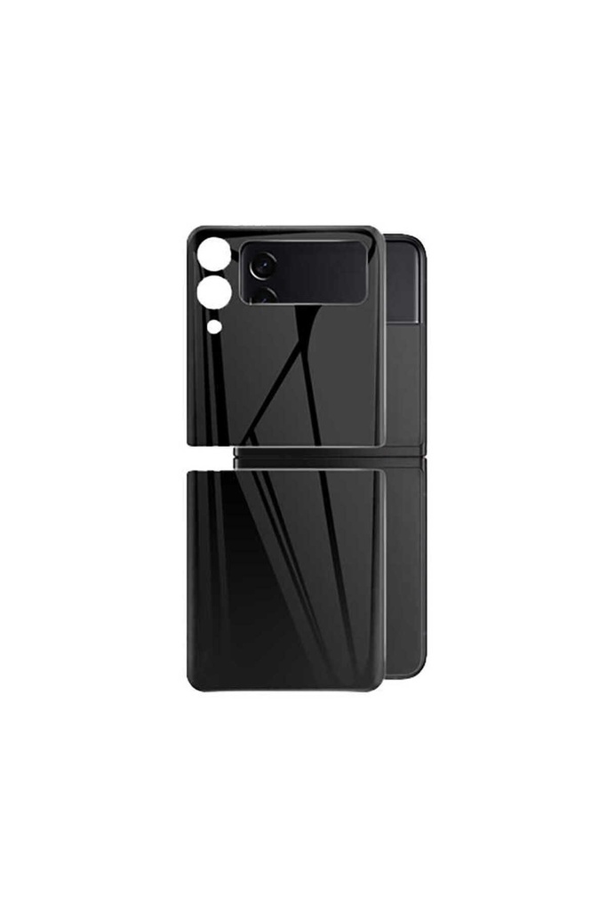 [RNZ-TA57982] Samsung Galaxy Z Flip 3 Uyumlu Zore 3D Standart 2 in 1 Arka Koruyucu (Siyah)