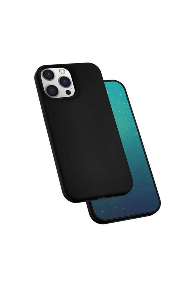 [RNZ-TA58034] Apple iPhone 13 Pro Uyumlu Kılıf Zore Silk Silikon (Siyah)