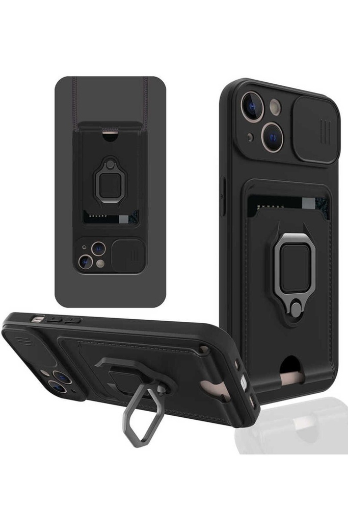 [RNZ-TA58184] Apple iPhone 13 Uyumlu Kılıf ​Zore Pelit Kapak (Siyah)