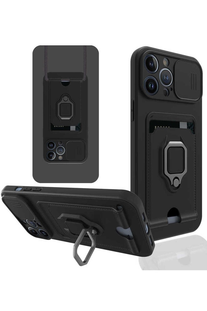 [RNZ-TA58202] Apple iPhone 13 Pro Max Uyumlu Kılıf ​Zore Pelit Kapak (Siyah)