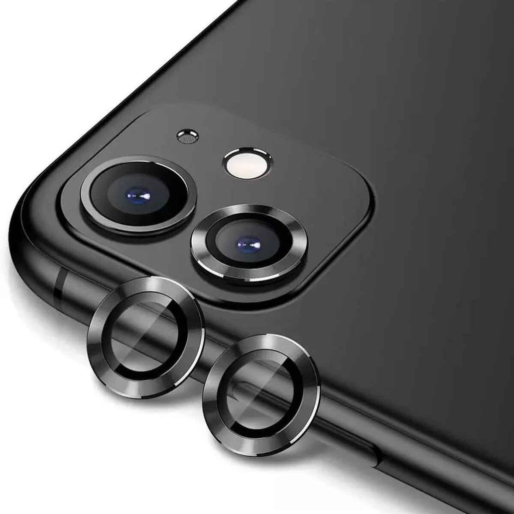 [RNZ-TA96982] Apple iPhone 12 Mini Uyumlu Zore CL-12 Premium Safir Parmak İzi Bırakmayan Anti-Reflective Kamera Lens Koruyucu (Siyah)