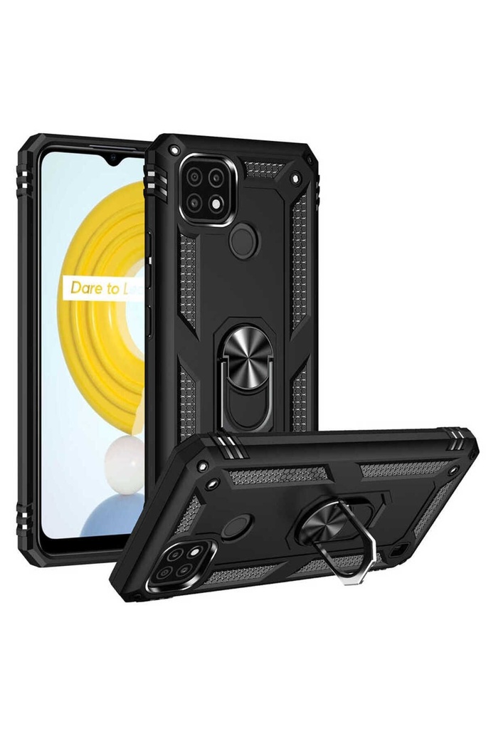 [RNZ-TA58306] Realme C21 Uyumlu Kılıf Zore Vega Kapak (Siyah)
