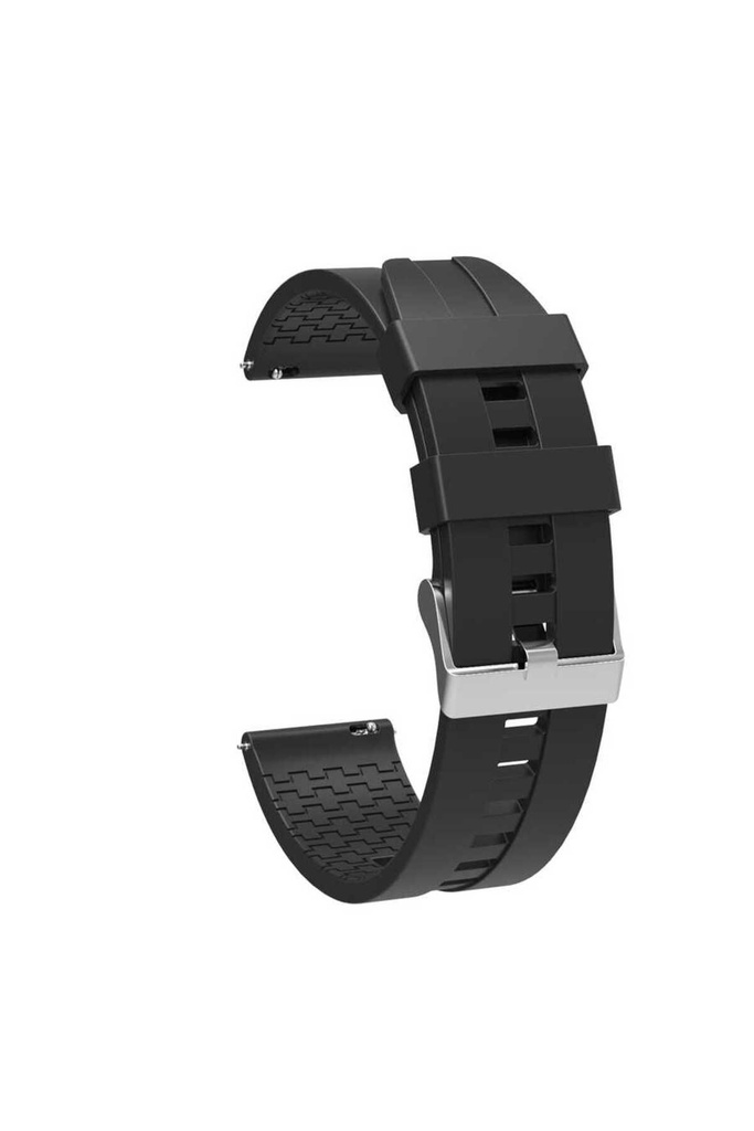 [RNZ-TA58502] Samsung Galaxy Watch Active 2 40mm Uyumlu 20mm Kordon Silikon Yumuşak Esnek Sportif KRD-23 Kayış (Siyah)