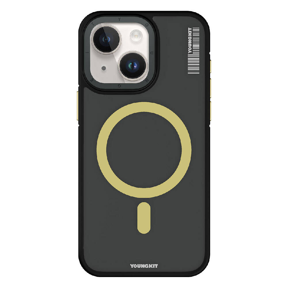 Apple iPhone 15 Plus Uyumlu Kılıf M-safe Şarj Özellikli Youngkit Rock Sand Serisi Kapak