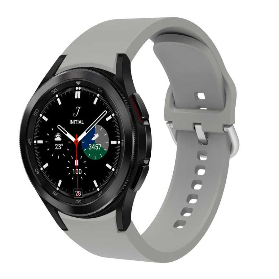 Samsung Galaxy Watch 4 40mm Uyumlu Kordon Silikon Spor Görünümlü Esnek Yumuşak KRD-50 Kayış
