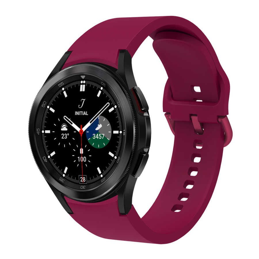 Samsung Galaxy Watch 4 40mm Uyumlu Kordon Silikon Spor Görünümlü Esnek Yumuşak KRD-50 Kayış