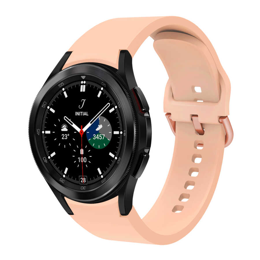Samsung Galaxy Watch 4 40mm Uyumlu Kordon Silikon Spor Görünümlü Esnek Yumuşak KRD-50 Kayış
