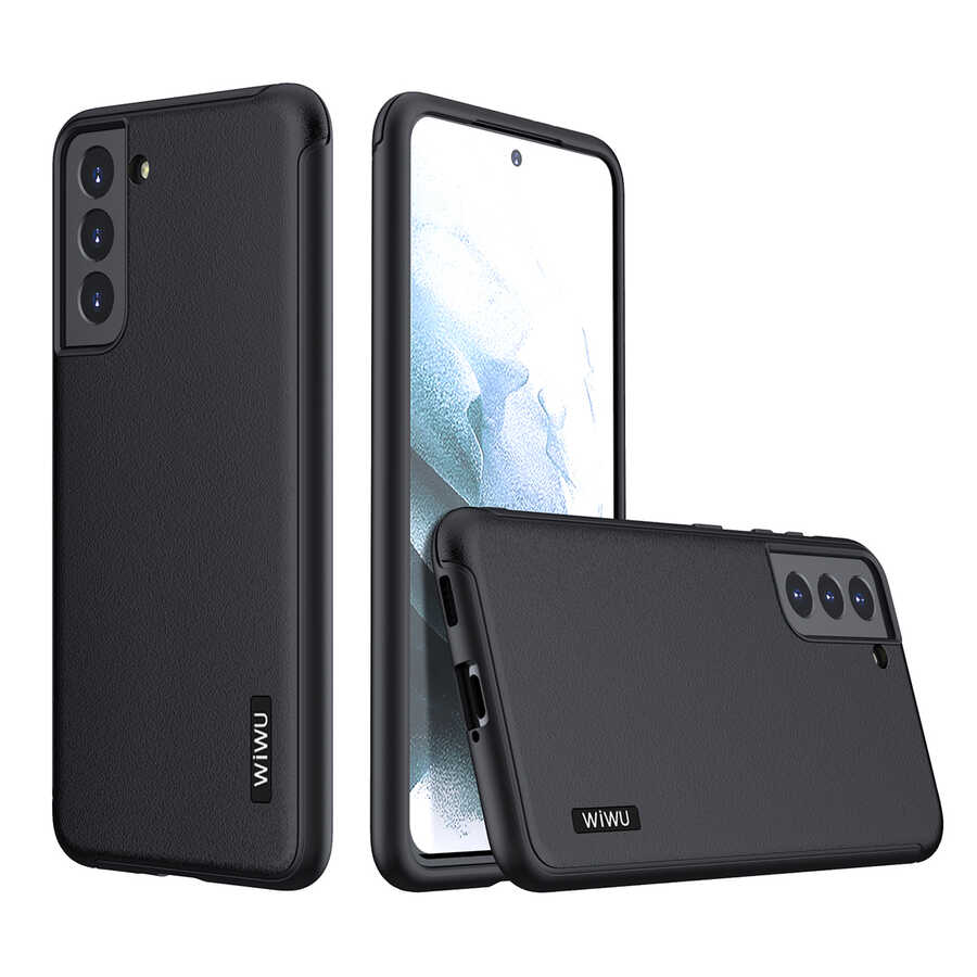 [RNZ-TA58714] Samsung Galaxy S21 Plus Uyumlu Kılıf ​​​​​Wiwu Sand Stone Kapak (Siyah)