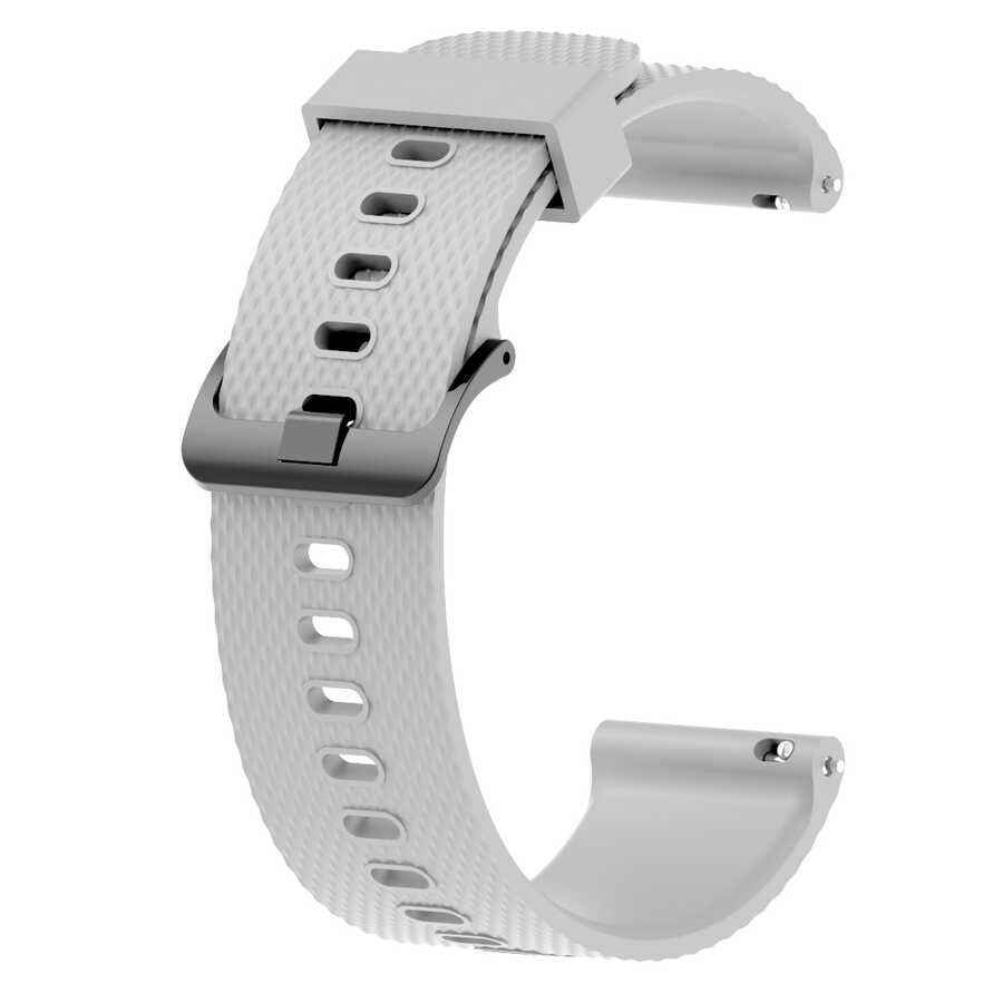 Huawei GT2 42mm Uyumlu Kordon Silikon Tırtıllı Yumuşak Esnek KRD-46 Kayış