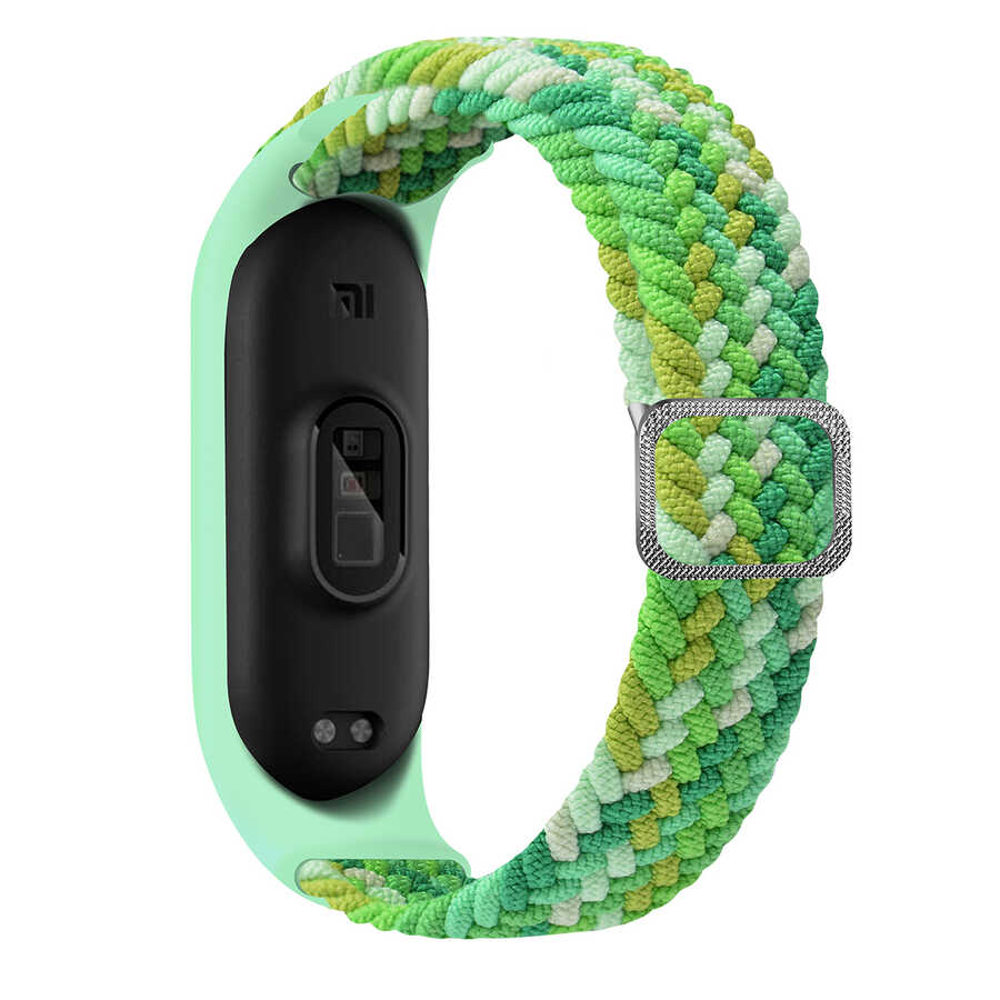Xiaomi Mi Band 4 Uyumlu Kordon Örgü İşlemeli Yumuşak Hasır KRD-49 Kayış