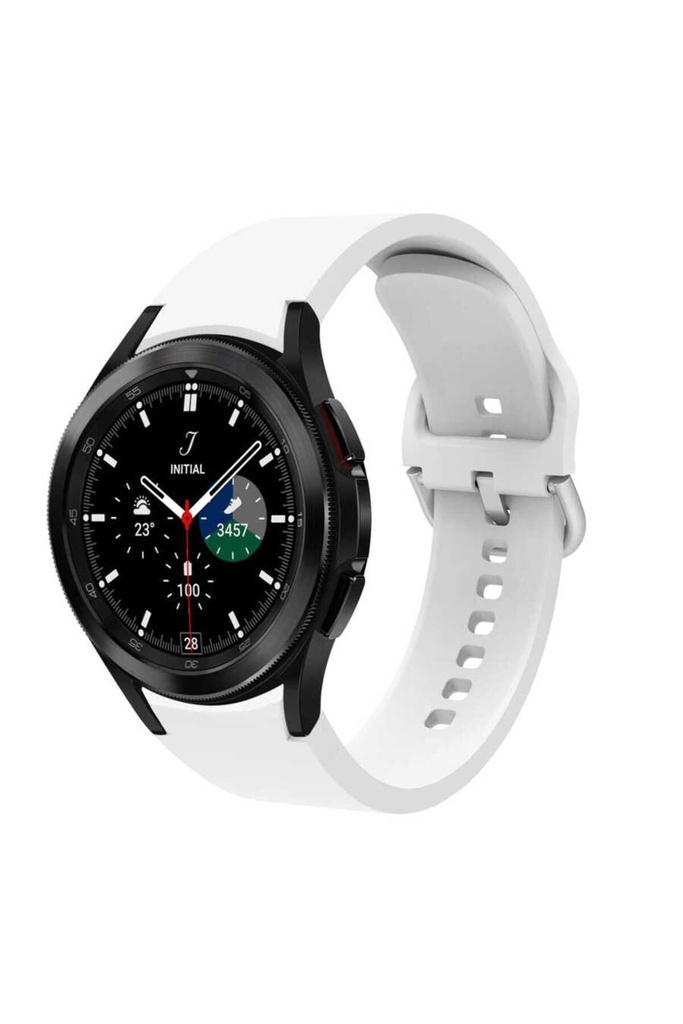 Samsung Galaxy Watch 4 44mm Uyumlu Kordon Silikon Spor Görünümlü Esnek Yumuşak KRD-50 Kayış