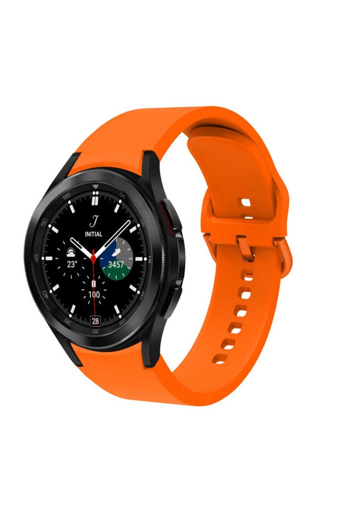 Samsung Galaxy Watch 4 44mm Uyumlu Kordon Silikon Spor Görünümlü Esnek Yumuşak KRD-50 Kayış