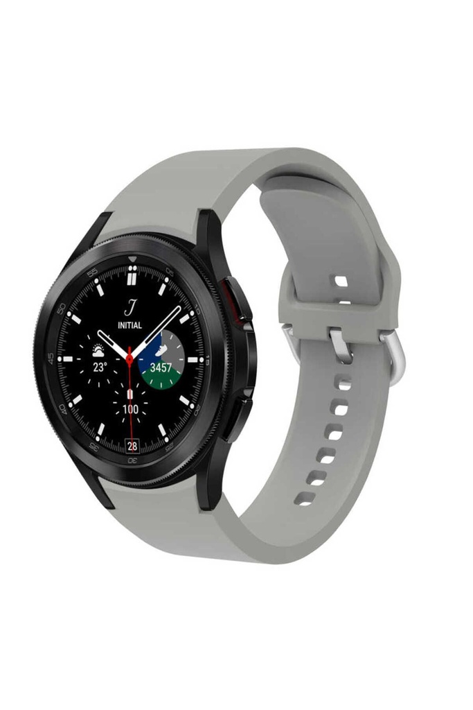 Samsung Galaxy Watch 4 Classic 46mm Uyumlu Kordon Silikon Spor Görünümlü Esnek Yumuşak KRD-50 Kayış