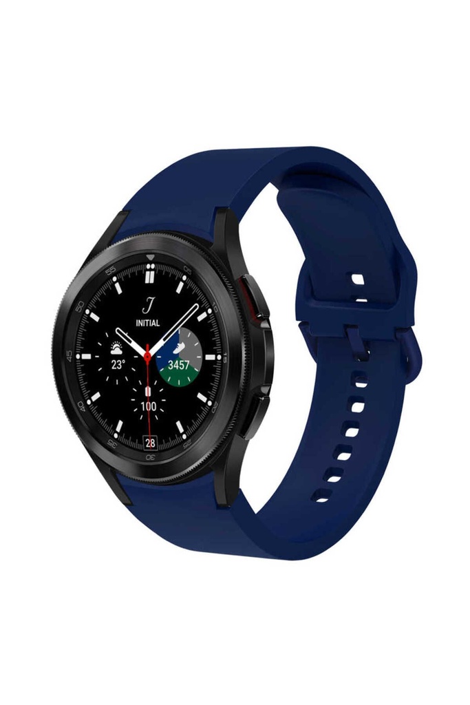 Samsung Galaxy Watch 4 Classic 46mm Uyumlu Kordon Silikon Spor Görünümlü Esnek Yumuşak KRD-50 Kayış