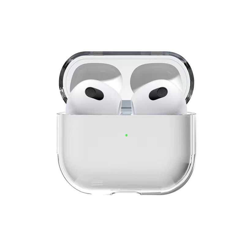 Apple Airpods 3. Nesil Uyumlu Kılıf Şeffaf Sert Kristal Zore Airbag 14 Kılıf