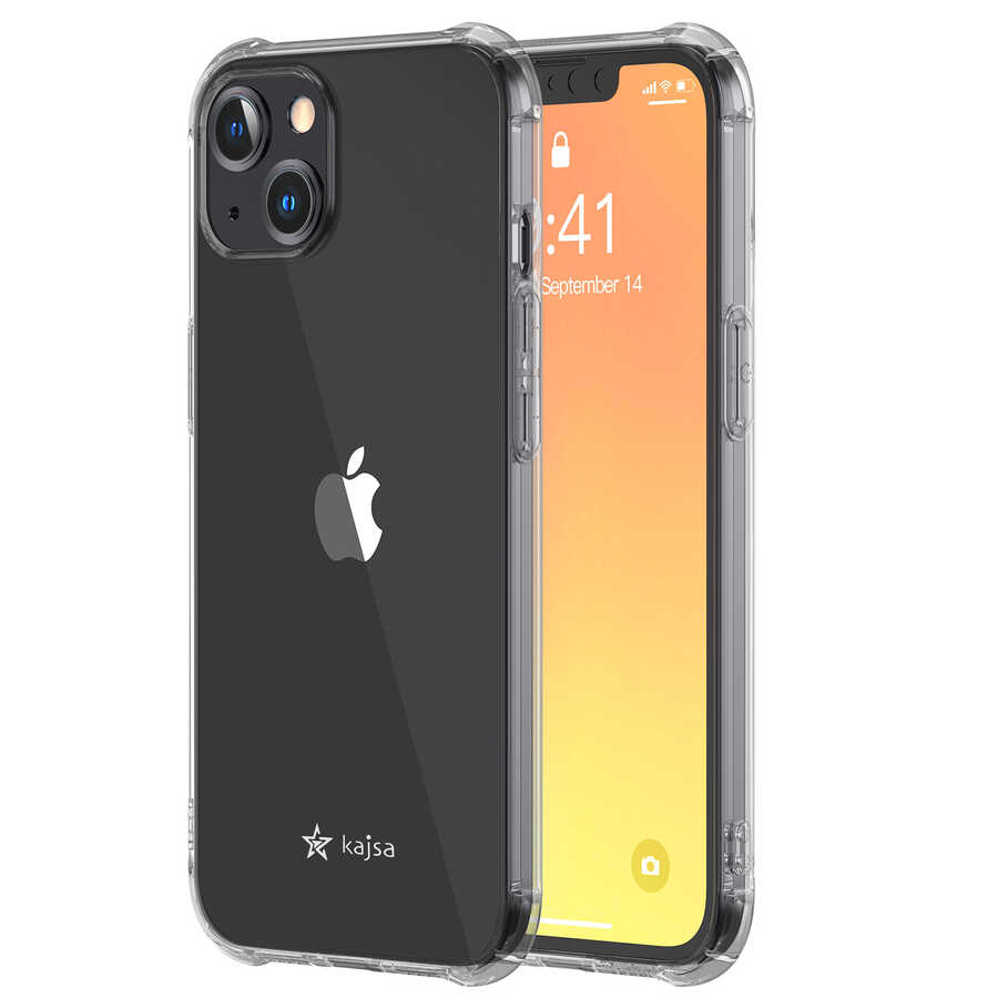 [RNZ-TA59906] Apple iPhone 13 Uyumlu Kılıf Kajsa Transparent Kapak (Gri)