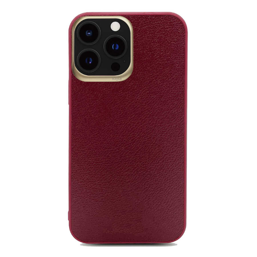 Apple iPhone 13 Pro Max Uyumlu Kılıf ​Kajsa Luxe Collection Hakiki Deri Kapak