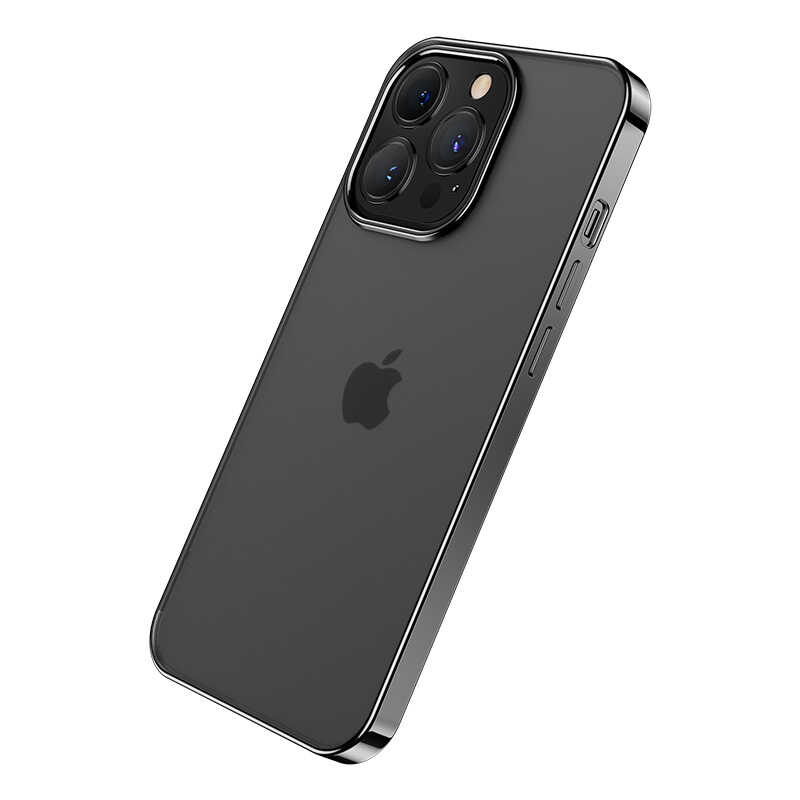 [RNZ-TA60416] Apple iPhone 13 Pro Uyumlu Benks Matte Electroplated TPU Kapak (Siyah)