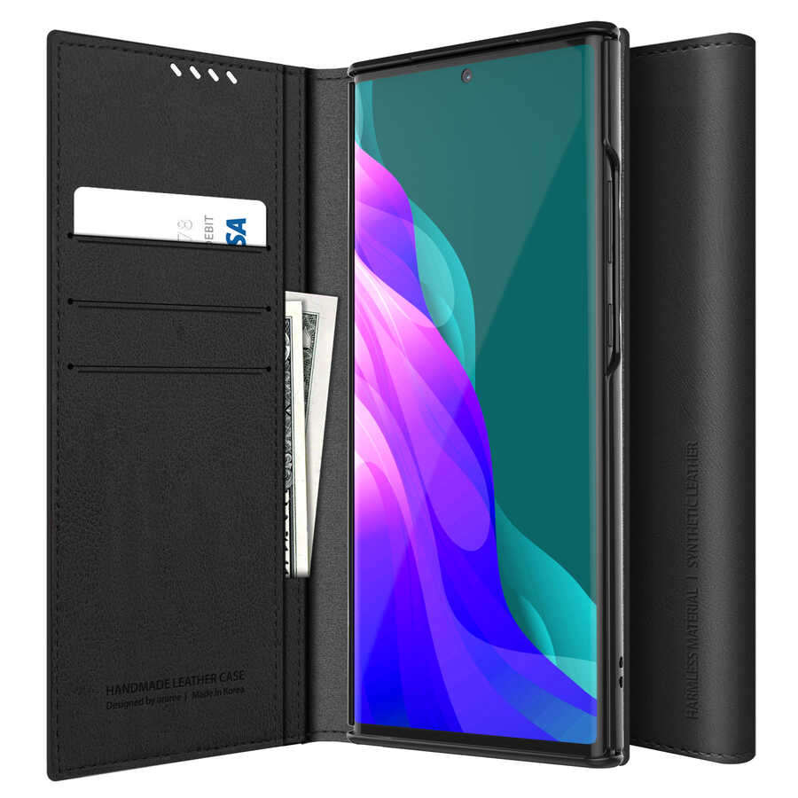 [RNZ-TA60551] Samsung Galaxy Note 20 Uyumlu Kılıf Araree Mustang Diary Kılıf (Siyah)