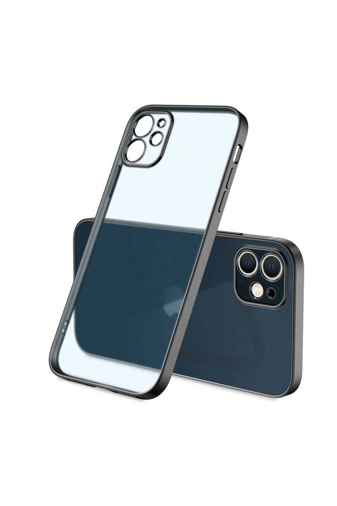 [RNZ-TA60845] Apple iPhone 12 Uyumlu Kılıf Zore Mat Gbox Kapak (Siyah)