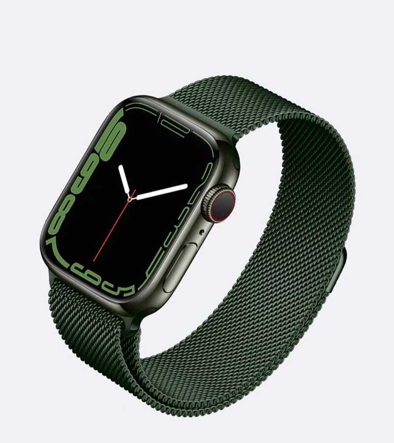 Apple Watch 7 41mm Uyumlu Kordon Hasır Metal Mıknatıslı Örgü Zore KRD-01 Kayış