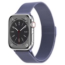 Apple Watch 7 45mm Uyumlu Kordon Hasır Metal Mıknatıslı Örgü Zore KRD-01 Kayış