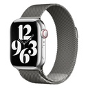 Apple Watch 7 45mm Uyumlu Kordon Hasır Metal Mıknatıslı Örgü Zore KRD-01 Kayış