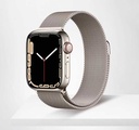 Apple Watch 7 45mm Uyumlu Kordon Hasır Metal Mıknatıslı Örgü Zore KRD-01 Kayış