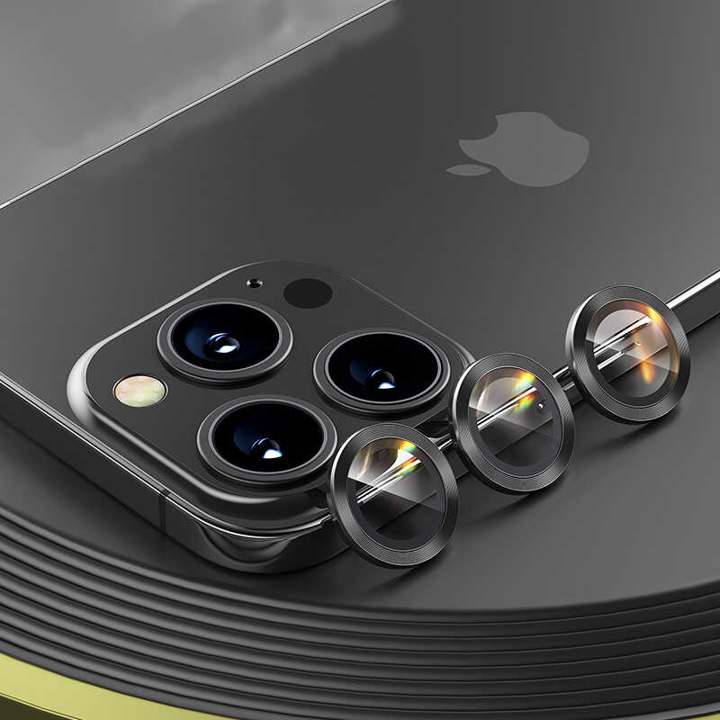 [RNZ-TA62823] Apple iPhone 13 Pro Uyumlu Benks New KR Kamera Lens Koruyucu (Siyah)