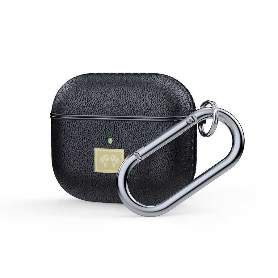 Apple Airpods 3. Nesil Uyumlu Kılıf Deri Görünümlü Askı Aparatlı Wlons Kılıf