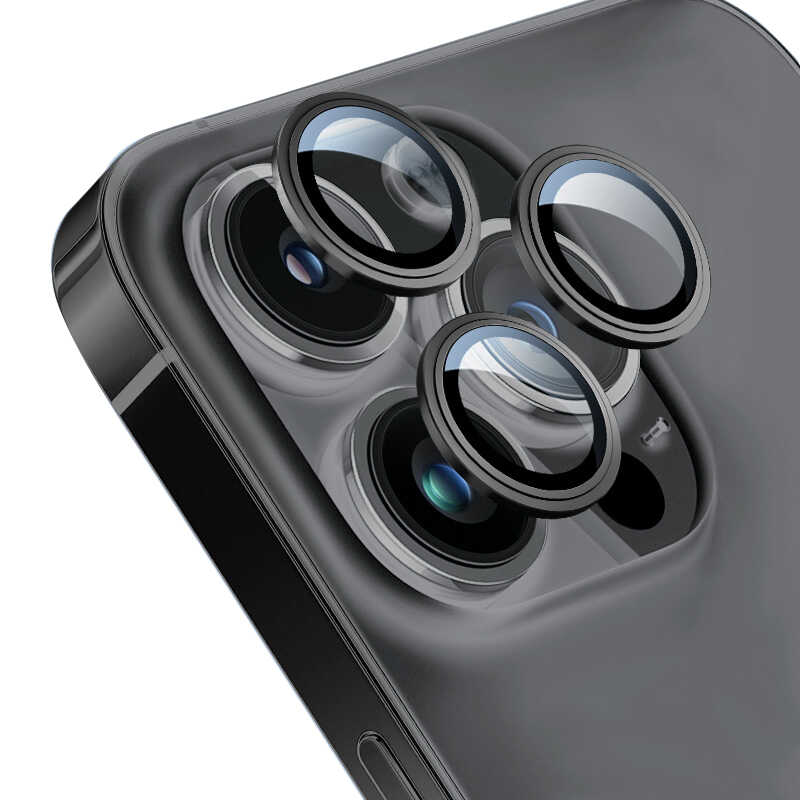 [RNZ-TA61770] Apple iPhone 13 Uyumlu ​​​Pro Wiwu Lens Guard (Siyah)