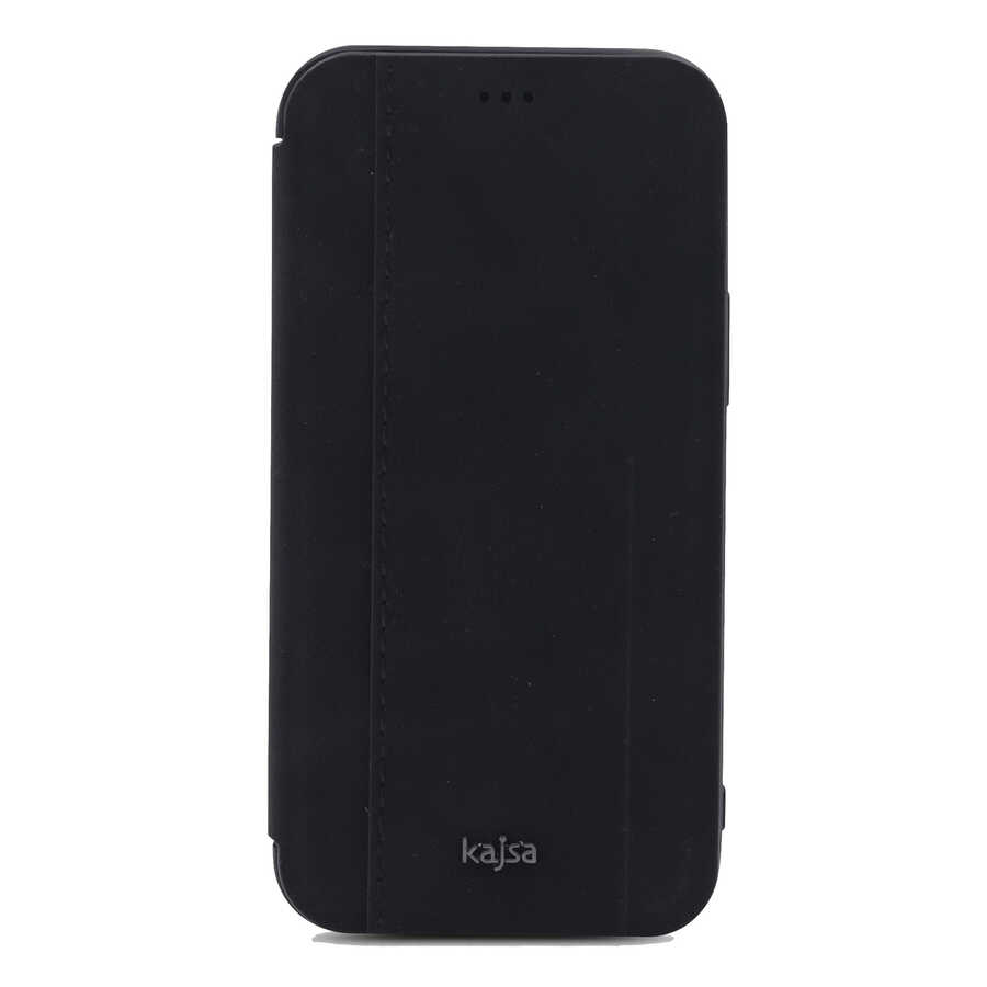 Apple iPhone 12 Uyumlu Kılıf Kajsa Dale Serisi Parallel PU Folio Kapaklı Kılıf