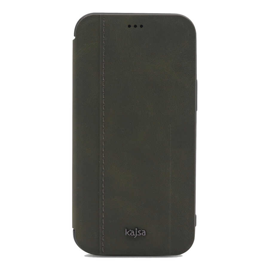 Apple iPhone 12 Pro Uyumlu Kılıf Kajsa Dale Serisi Parallel PU Folio Kapaklı Kılıf