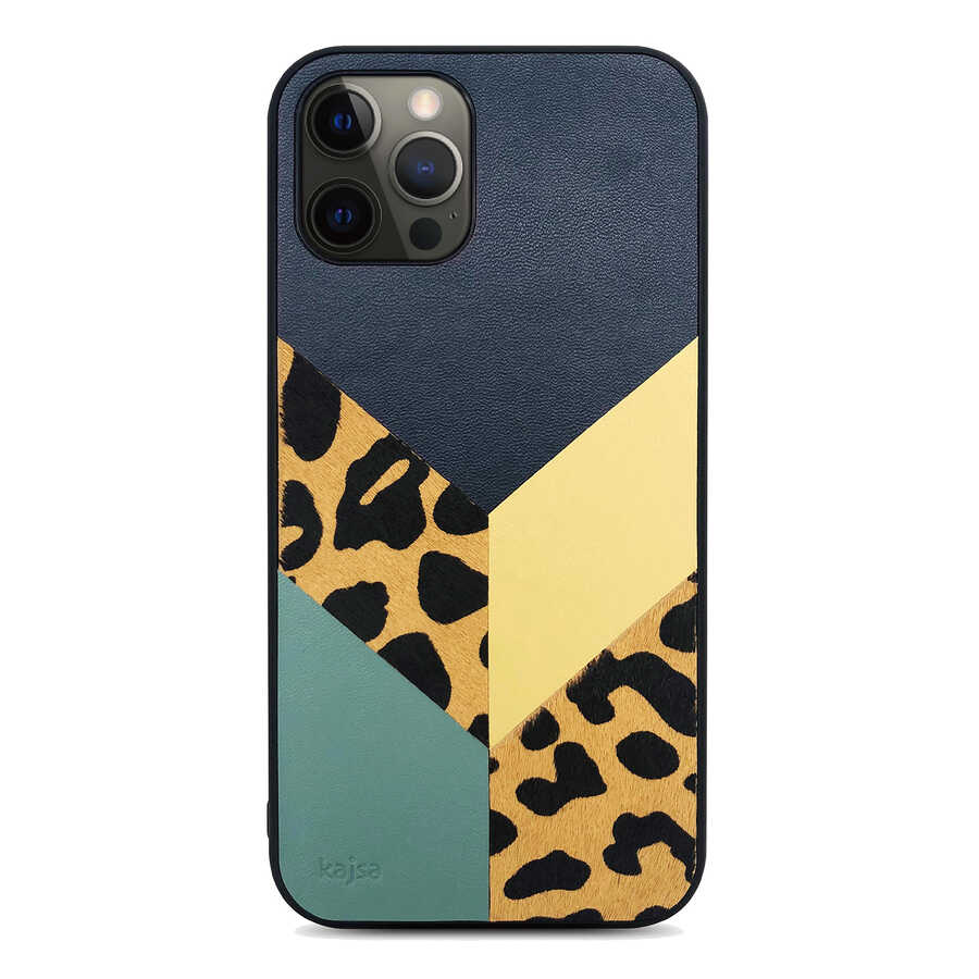 Apple iPhone 12 Pro Max Uyumlu Kılıf Kajsa Glamorous Serisi Leopard Combo Kapak