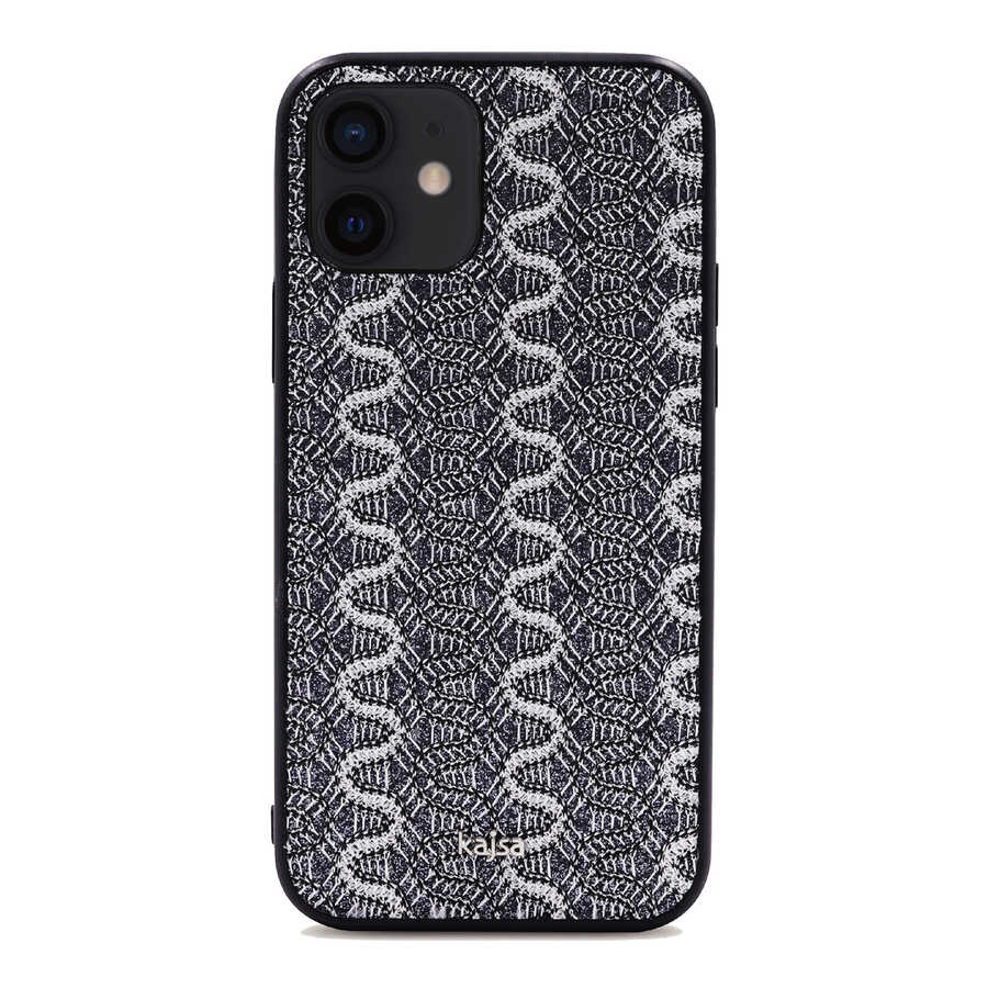 Apple iPhone 12 Uyumlu Kılıf Kajsa Glamorous Serisi Waterfall Pattern Kapak