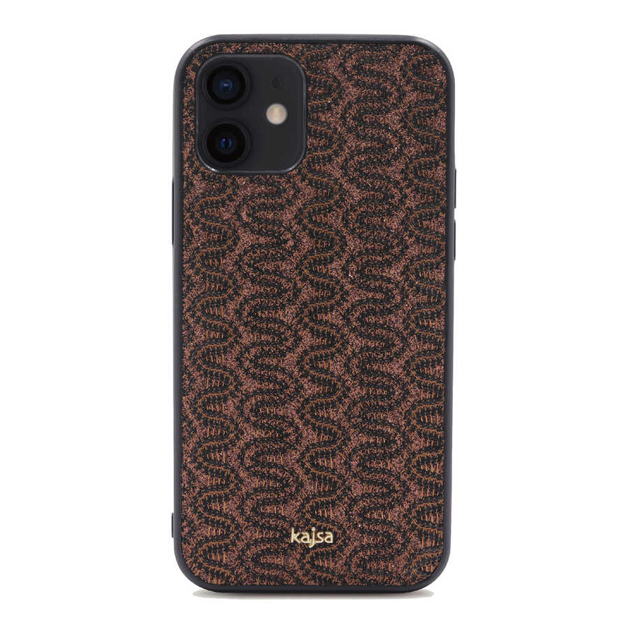 Apple iPhone 12 Uyumlu Kılıf Kajsa Glamorous Serisi Waterfall Pattern Kapak