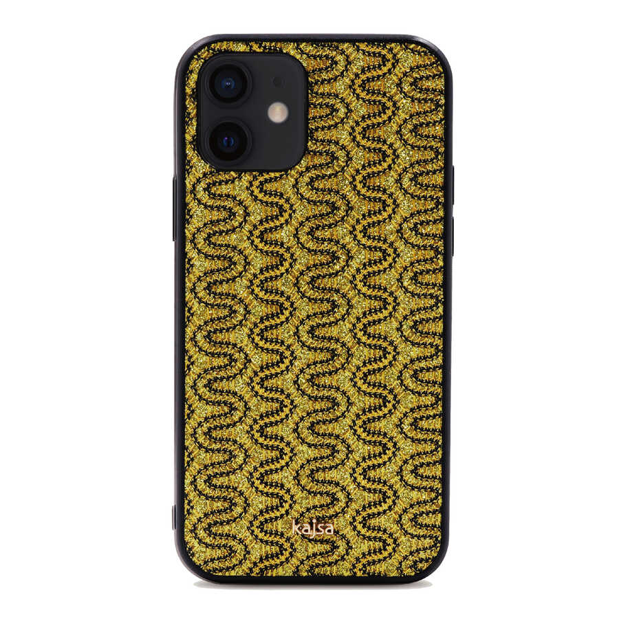 Apple iPhone 12 Uyumlu Kılıf Kajsa Glamorous Serisi Waterfall Pattern Kapak
