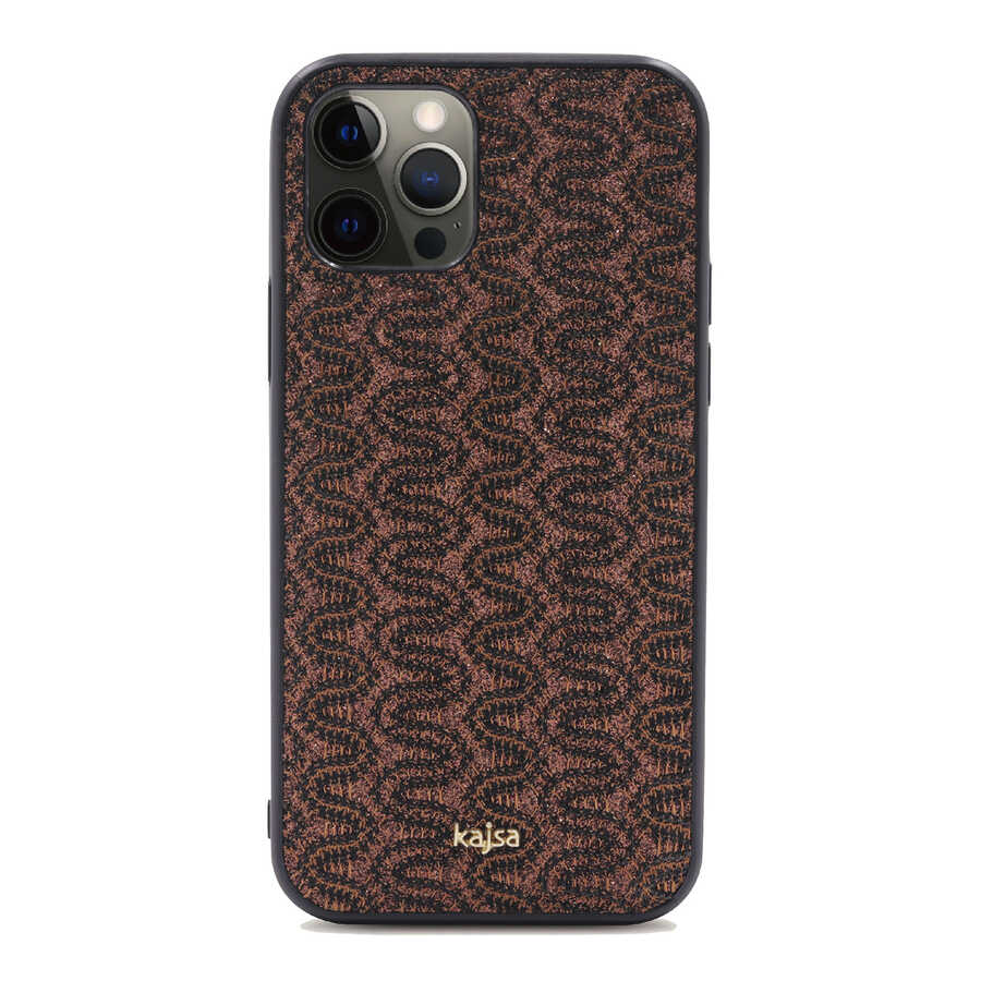 Apple iPhone 12 Pro Max Uyumlu Kılıf Kajsa Glamorous Serisi Waterfall Pattern Kapak