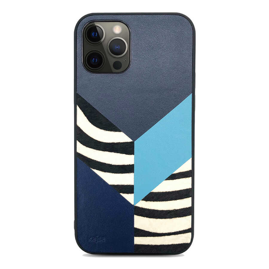 Apple iPhone 12 Pro Max Uyumlu Kılıf Kajsa Glamorous Serisi Zebra Combo Kapak