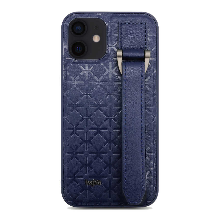 Apple iPhone 12 Uyumlu Kılıf Kajsa Neo Clasic Serisi Mono K Strap Kapak